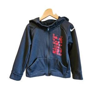 Nike Toddler Boy's Sweatshirt Logo Zip Hoodie Black 3T